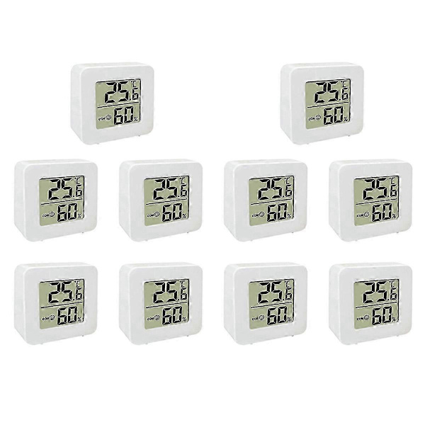 10-pack Mini Digital Termometer Hygrometer för inomhusklimat
