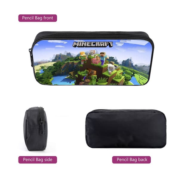 Minecraft Backpack Set with Detachable Lunch Box 3-Piece Set-FX- Q3