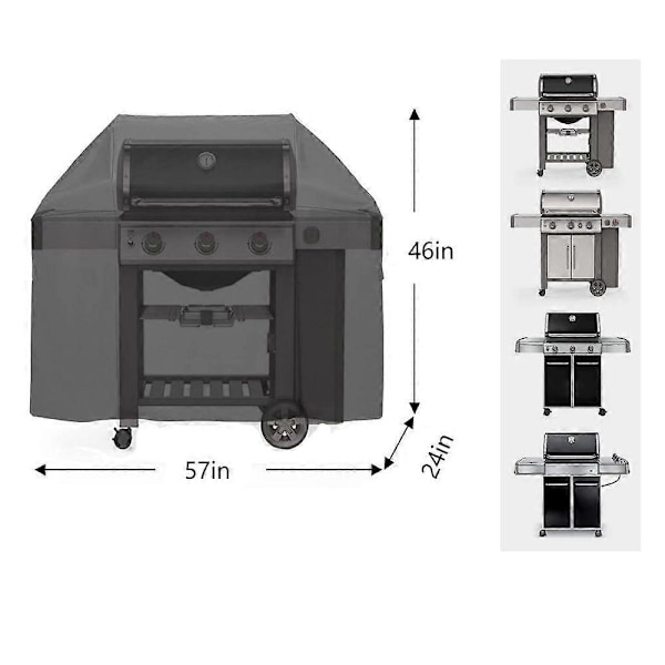 Grillin suojus 57 tuumaa Weber Genesis II, Genesis II LX 300 -sarjan ja Genesis 300 -sarjan kaasugrilleille, kestävä vedenpitävä grillin suojus