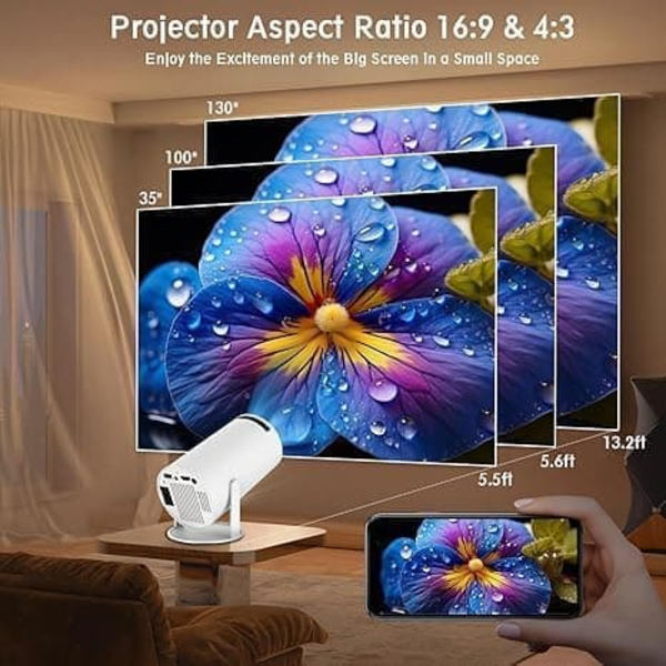 4K Smart Android 12 Mini Projektor med WiFi 5G & Auto Keystone-FX-