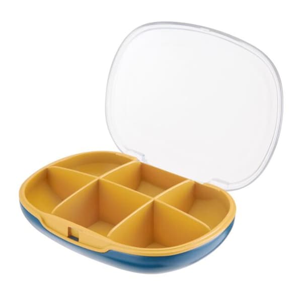 Liten transparent visuell bärbar tablettlåda * 2 (6 blå rutnät)-FX-