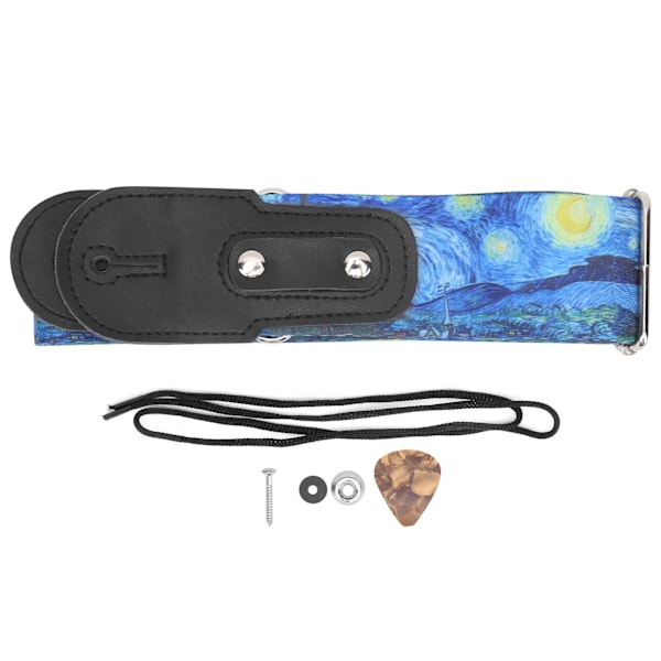 Gitarrband Nylonband Andningsbart Musikinstrument Tillbehör för Akustisk/Elgitarr Bas 5cm Star Series