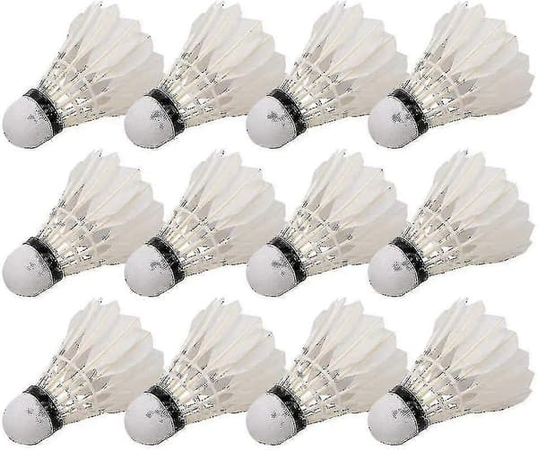 Badminton Shuttlecock, 12 Professional Feather Badminton Shuttlecocks for Badminton Training-FX-