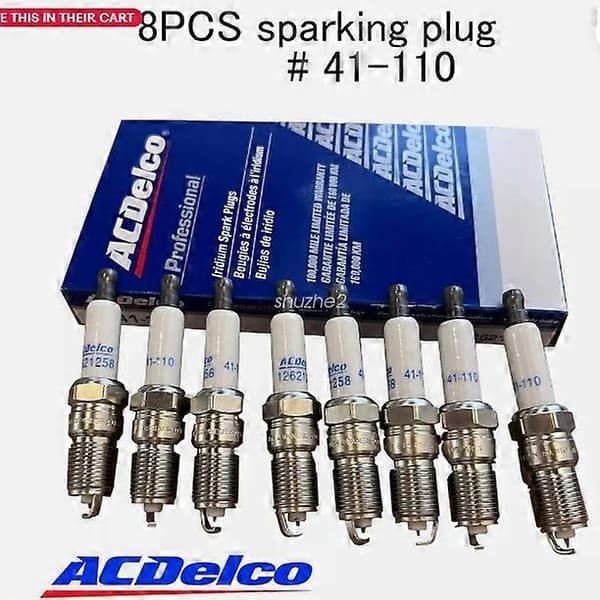 8 stk. originale 41-110 Iridium tændrør 12621258 til Chevy GMC 4.8L 5.3L 6.0L-FX-