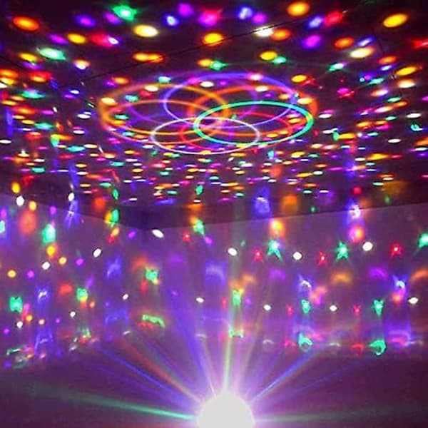 Diskokule lysprojektor med fjernkontroll og 9 LED-farger for festdekorasjon-FX-