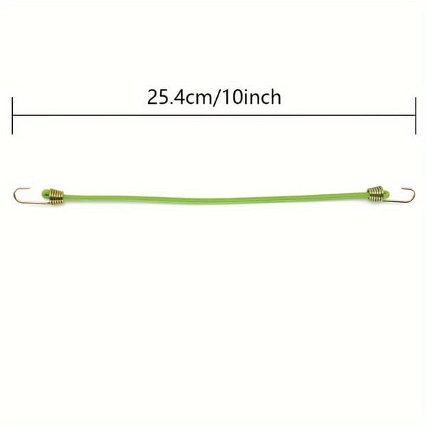 10-tommers strikkstropper bagasjestropper med kroker elastiske tau 6pcs Green