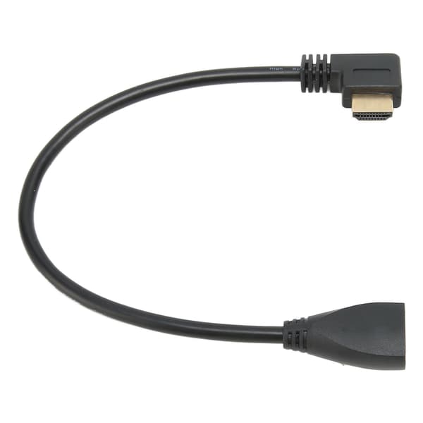 Vänstervinklad HD Multimedia Interface förlängningskabel Typ A hane till hona 24K guldpläterad kontakt 3D 4K videokabel-FX-