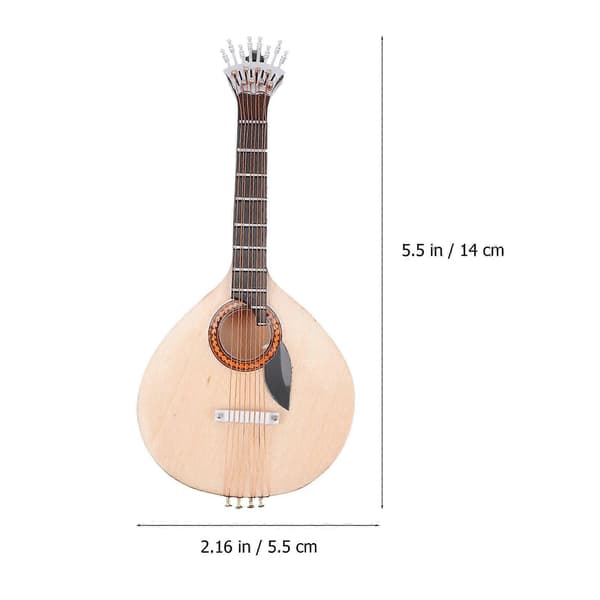 Portugisisk guitar model træ miniature guitar statue til dekoration 2 sæt-FX-