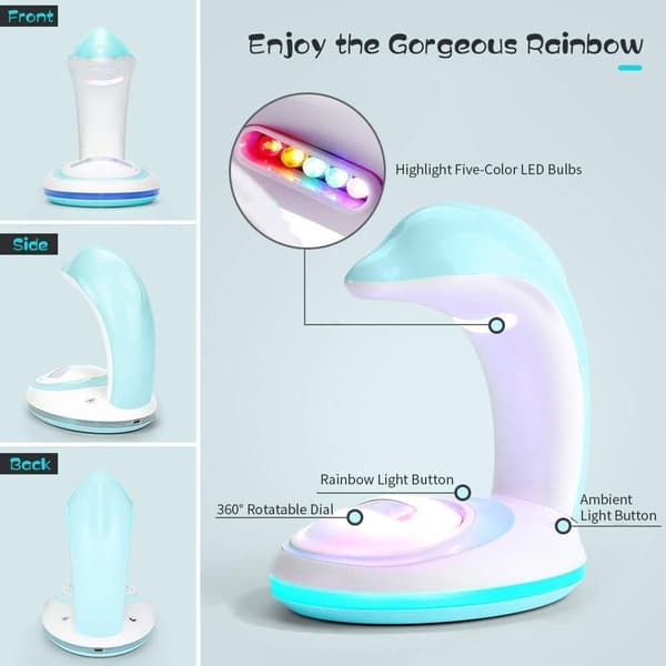 Regnbueprojektor, perfekt natlampe til børn, genopladelig-FX-