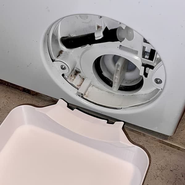 Afløbsslange til vaskemaskine drypbakke i plast hvid White