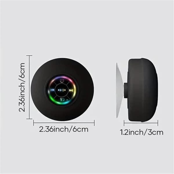 Portable Wireless Speaker with Suction Cup, Mini Bluetooth Waterproof Speaker with RGB LED-FX-