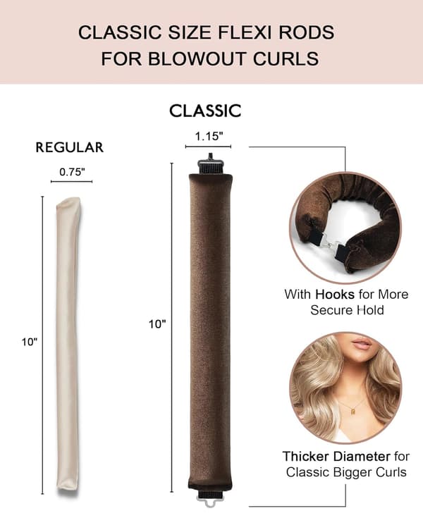 Värmelösa hårrullar för styling över natten - Jumbo Satin Rollers Set-FX-