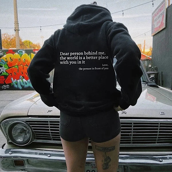 Dear Me Behind Sweatshirt Person Hættetrøje Person Hættetrøje, Dear Me Behind Dear 4XL