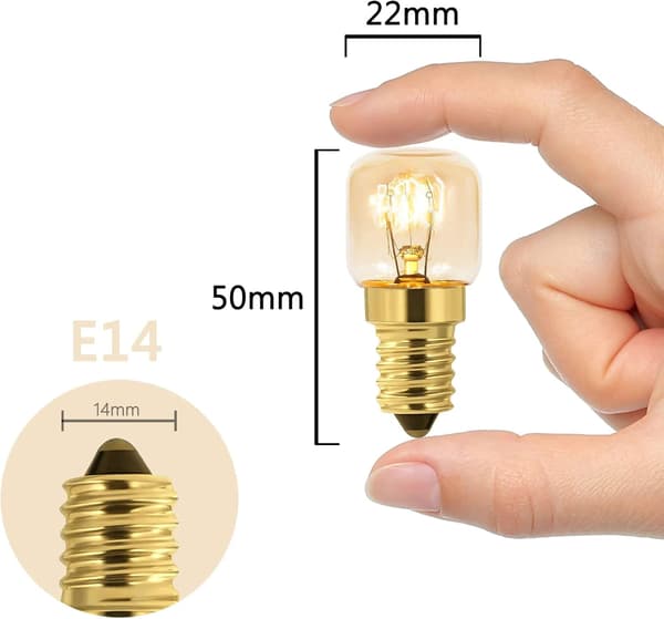 10-pack 15W E14 ugnslampor, varmvita saltlampslampor