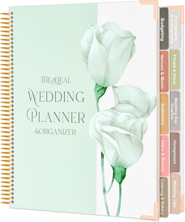 Wedding Book and Planner for Newly Engaged Couples 176 Pages Wedding Organizer Notebook with Stickers, Checklists, and Calendars-FX-