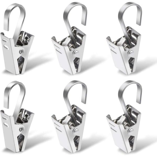 Gardinringe med clips 100 stk. Rustfrit stål Gardinring-FX-