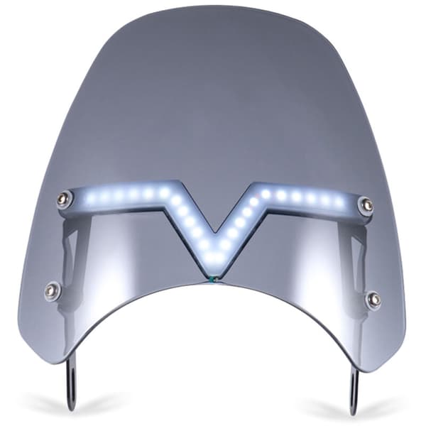 5-7 tommer universel modificeret motorcykel-forrude med lys - Røgfarvet-FX-