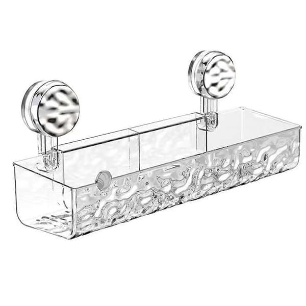 Large Drill-Free Bathroom Shower Shelf Wall Mounted Punch-Free Storage Basket Bathroom Suction Cup Storage Rack-FX-