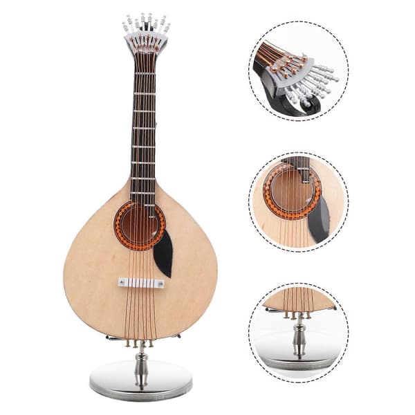 Portugisisk guitar model træ miniature guitar statue til dekoration 2 sæt-FX-