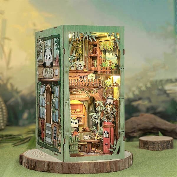 DIY Bokhörnssats Söt Panda Bokhandel Miniatyr Bokhus-FX-