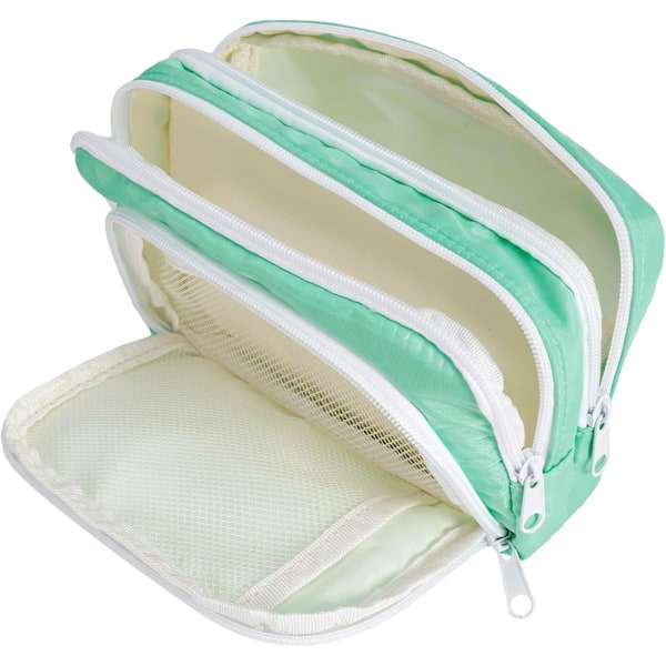 Aprikos pennfodral med fack Stora pennfodral Multifunktionell pennväska Preppy pennfodral Stationery Organizer Estetiska sminkväskor Green