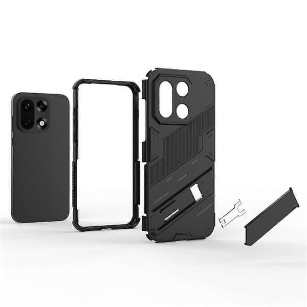 Kompatibel med OnePlus 15 5G-deksel PC + TPU Støtsikkert telefondeksel med stativ-FX-