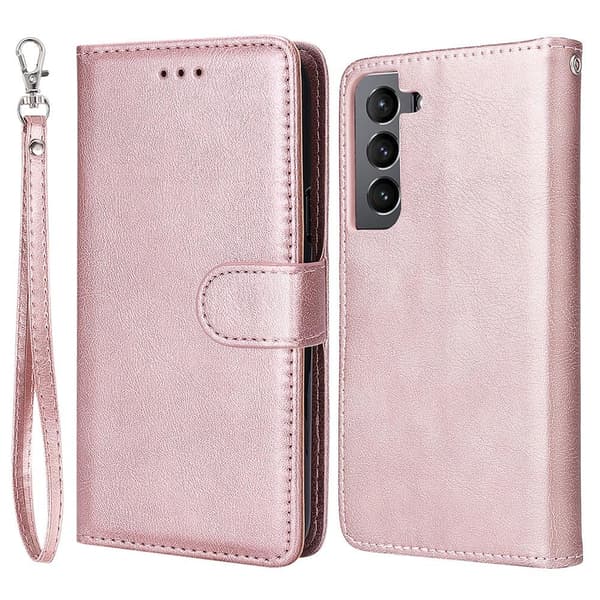 Rosa magnetisk 2-i-1 lommebokveske til Samsung S22 Rosa-FX-