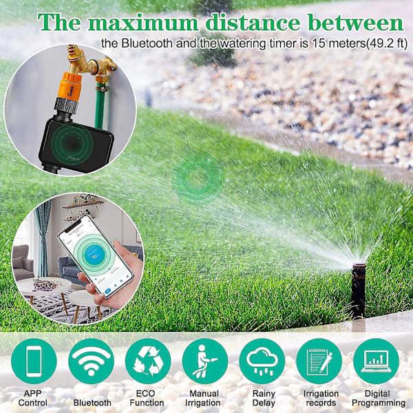 Wifi Bluetooth Automatisk Vanning, Vanningsur med Gateway, Vanningssystem, Dryppvanningsur, Vanntett, Vanning for Hage [kk]