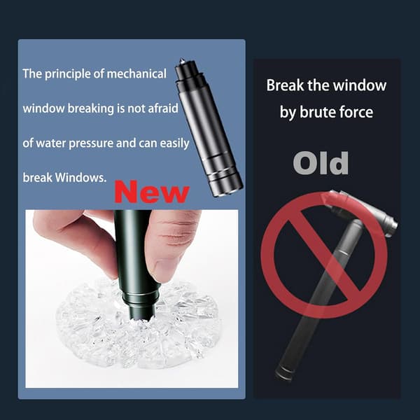 Limited-time offer! Safe Pro X Car Emergency Hammer, Automatic Window Breaker for Land and Underwater, Black-FX-