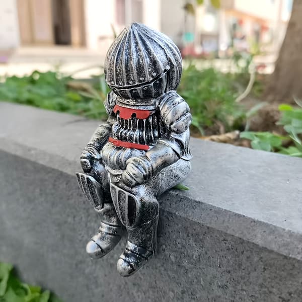 Retro Rustning Ridder Harpiks Statue Borddekoration til Hjemmehylde Armored Soldier