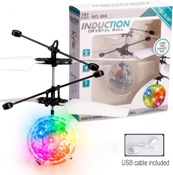 Barneleker, Flyvende ball for barn med LED-lys -FX-