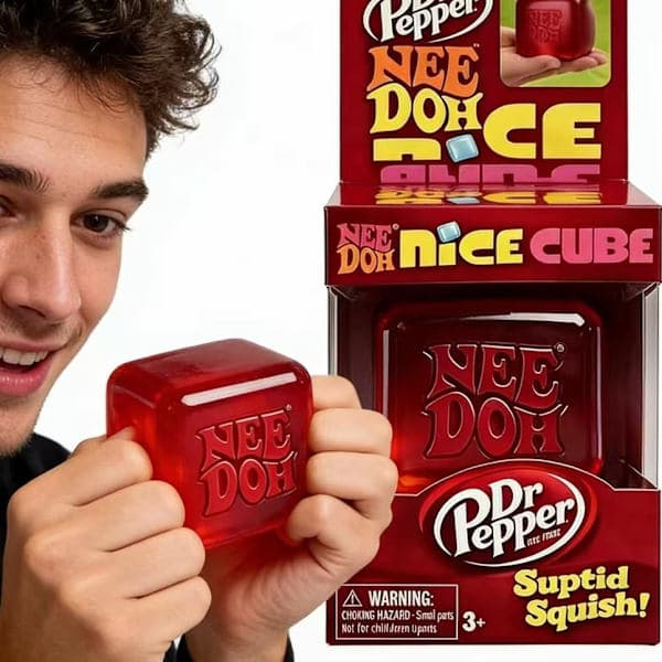 NeeDoh Dr Pepper Nice Cube Suptid Squish Stressaflastende Legetøj, Blødt Klemme Fidget Legetøj til Børn og Voksne-FX-