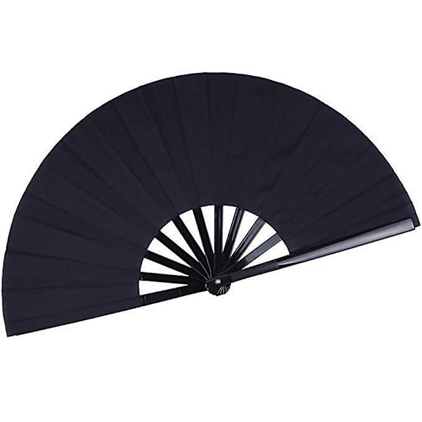 Silke Foldbar Tai Chi Folde Vifte Performance Tilbehør (Sort) 2 Stykker【HY】