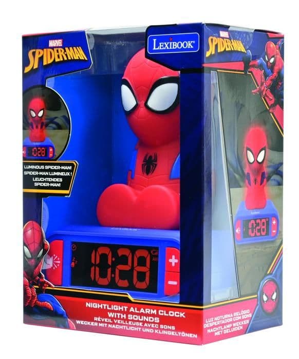 Digitalt vækkeur LEXIBOOK - Spiderman - 3D-lys og lyd - Rød og blå - Børn Rød{YDE}-FX-