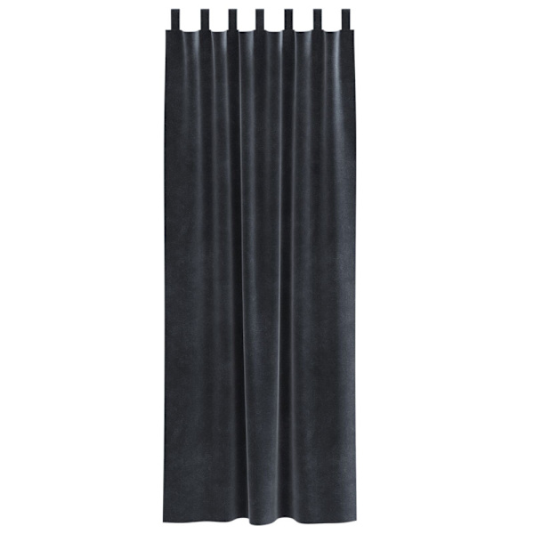 Pimentävät verhot 2 kpl tummanharmaa 140 x 225 cm sametti-FX-