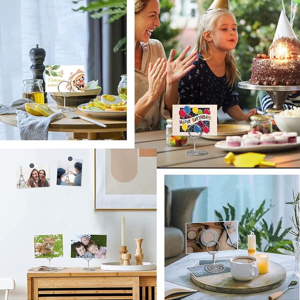 20-pak mini bordkortholdere 5 cm til bryllup og kontormemoer sølv-FX-