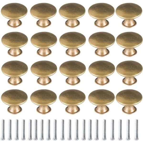 20-pakning vintage messing skapsknotter og skuffehåndtak-FX-