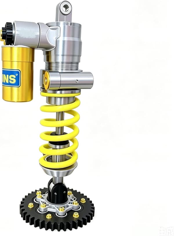 3D-printed Shock Absorber LED Table Lamp | Cool Motorcycle Decor, Adjustable Air Pressure & Glowing Soft Spring LED, DIY Gaming Room Lighting-FX-