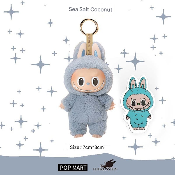 Labubu Macaron Monster Nøkkelring Den Spennende Monsterets Macarons Vinyl Ansikt Plysj Nøkkelringer Kunst Samleobjekter Leker Gaver til Barn Item 1:Sea salt yeye