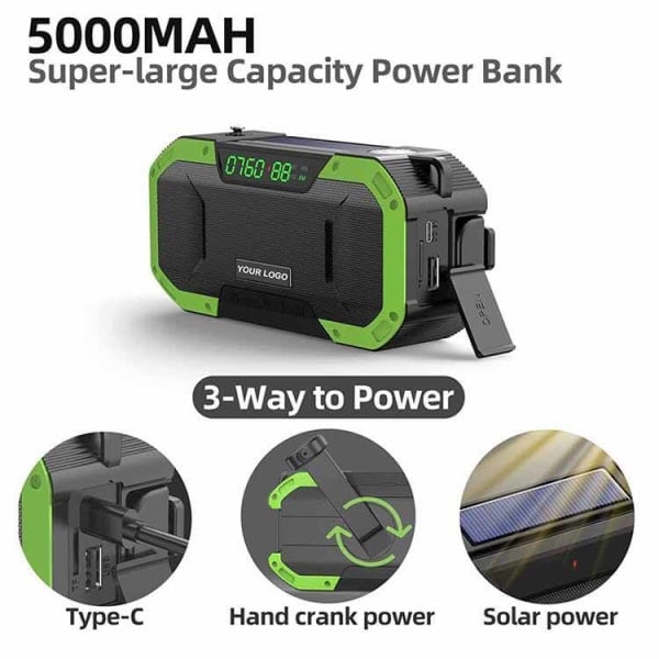 Boom Veva Radio 5000mAh Powerbank Bluetooth Högtalare Ljus