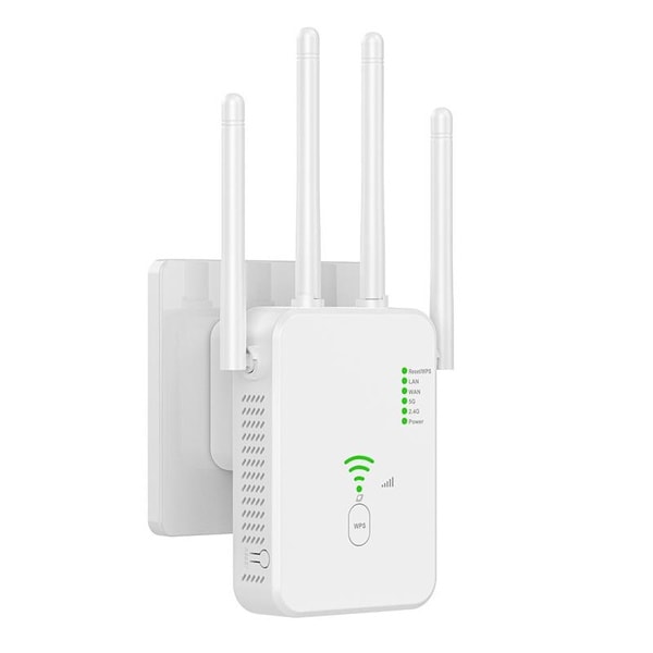 1200 Mbps WiFi-forlenger repeater 2,4 GHz/5 GHz Internett signalforsterkning