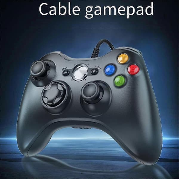 USB kablet spilcontroller Joypad Gamepad med hovedtelefonstik til spilsystem PC/Xbox360 B-FX-