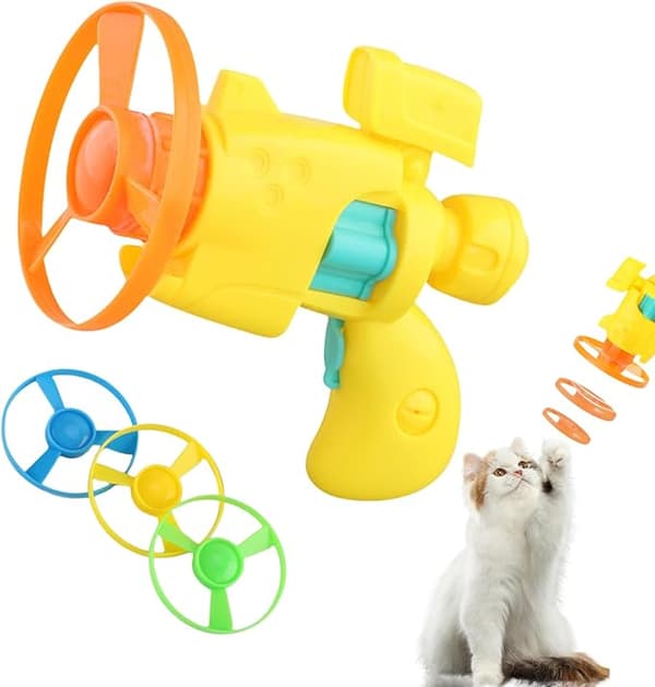 Frisbee-leker, utskytningsramper, interaktive leker for hund og katt, kattungefrisbee, interaktive spill-FX-