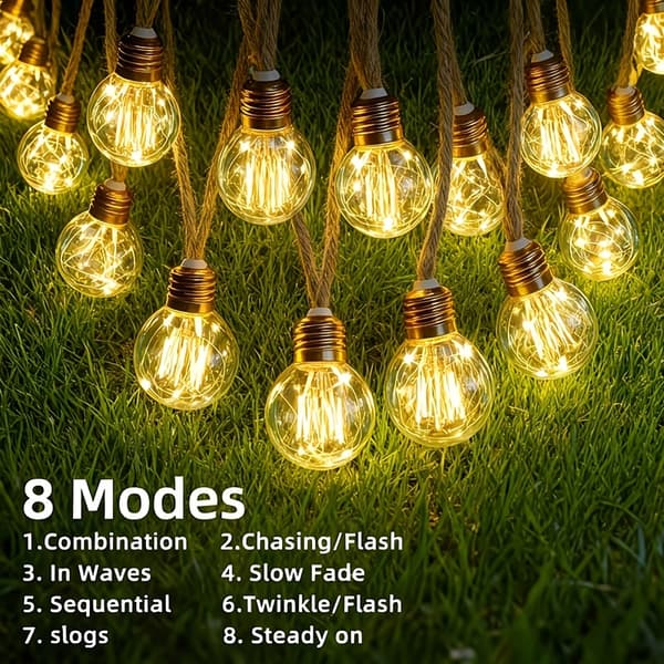 Solcelledrevne sfæriske lyskæder 16LED 8m Varmt lys IP44 16LED 8m Warm Light