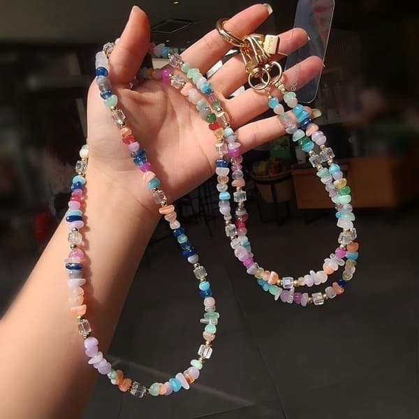 Perle-crossbody-telefonkæde til kvinder og piger, universel smartphone-snor
