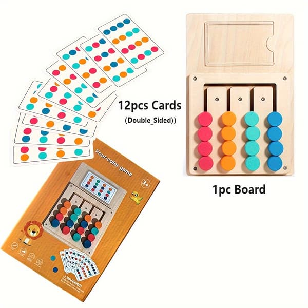 Træfarvepuslespil Pædagogisk Legetøj til Farvegenkendelse Alder 3+ Four-Color Game Mixed Color