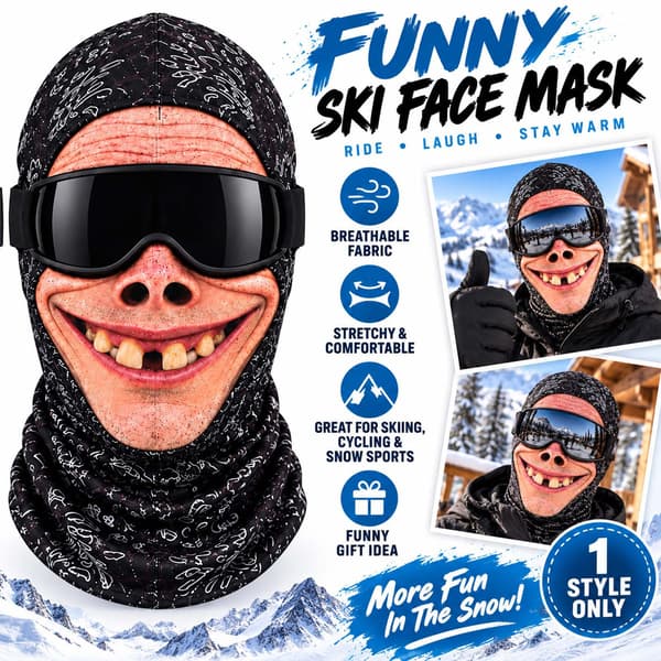 Skidmask med gubbe, realistisk ansiktsbalaklava för gubbar, 3D-printad FX