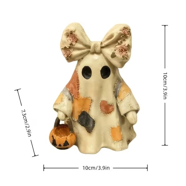 Halloween Spöke Hartsfigur – Kawaii Skrivbordsdekoration för Höst- och Julklappar