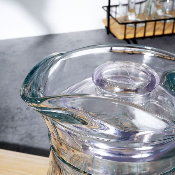 Glaskanna med lock för drycker: vatten, juice, iste & mer{YDE}-FX-