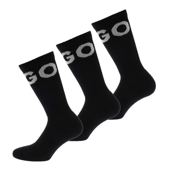 Hugo Unisex Voksen Ikoniske Kontrast Logo Strømper (3-pak) 5 -8 Sort{YDE}-FX-